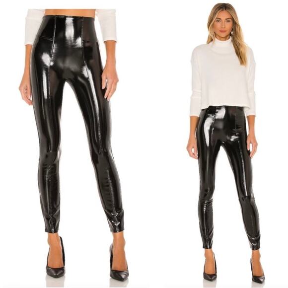 SPANX Pants - NEW Spanx Faux Patent Leather Leggings in Black Size XS